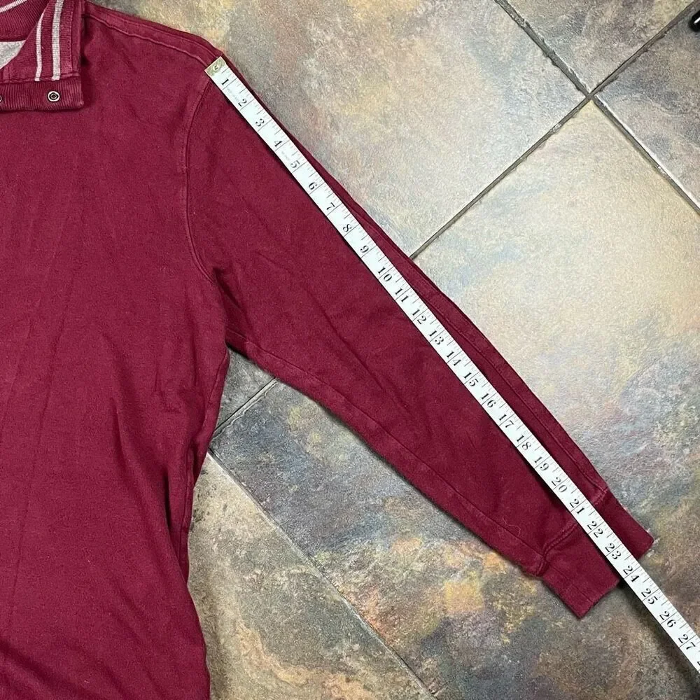 Banana Republic Men’s Burgundy Long Sleeve Polo Shirt Large